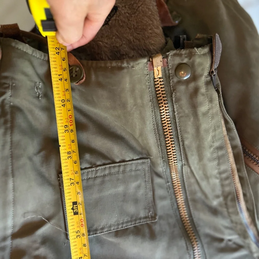 Vintage US ARMY AIR FORCES Flight Pants Mens 30 Green Type A-11 Bomber Shearling - Picture 11 of 17